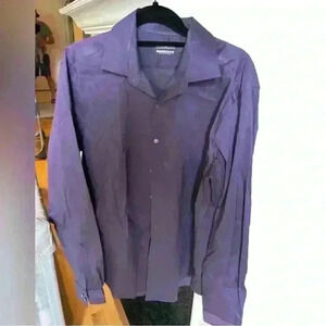 NWOT Van Heusen Wrinkle-Free Regular-Fit Dress Shirt, Purple, 16-16.5, 36/37